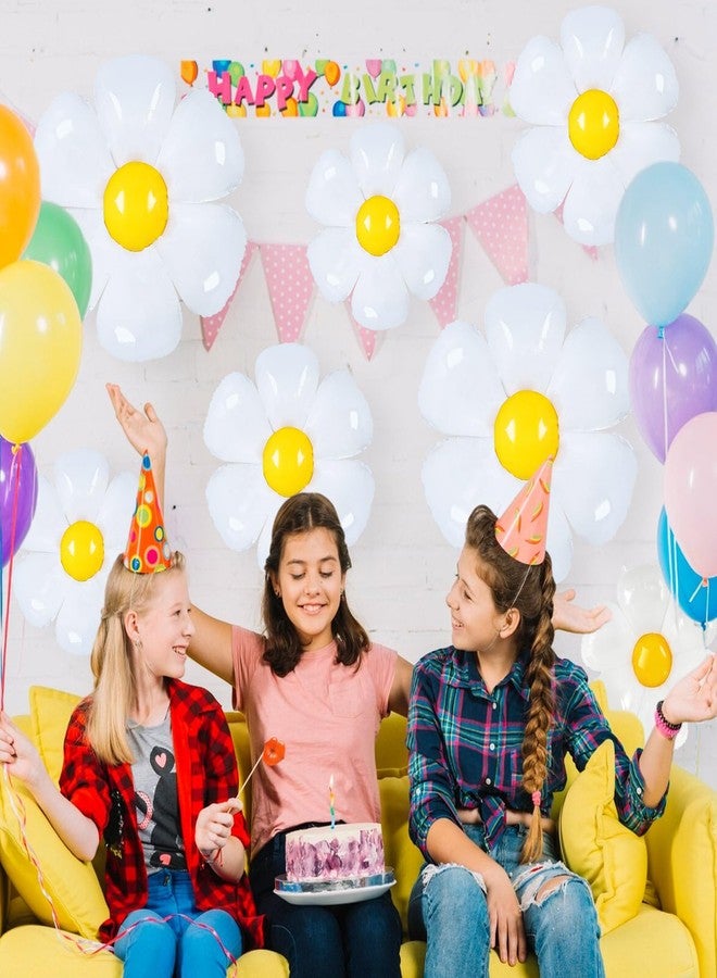12 بالونًا على شكل زهرة الأقحوان، بالونات فويل كبيرة على شكل زهرة الأقحوان، زينة حفلات الأقحوان، بالونات زهور بيضاء لحفلات البنات ذات طابع الأقحوان، حفلات استقبال المولود الجديد، حفلات الزفاف، مستلزمات حفلات بوهيمية رائعة (أبيض) - Image 3